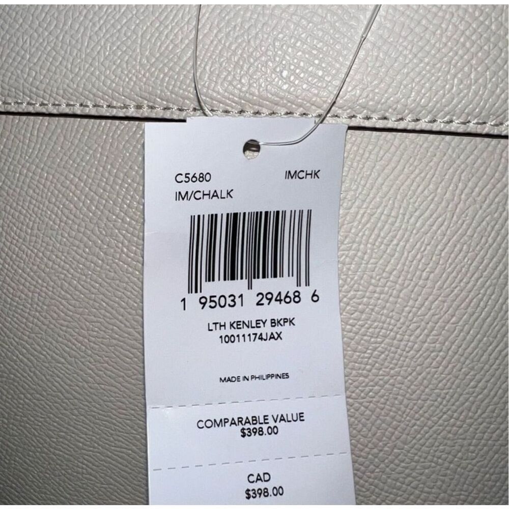 🔥🎁New! COACH Kenley Backpack Signature Canvas Chalk White Msrp:$398.00 - Picture 7 of 7